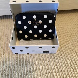 Kate Spade Boxed small zip around card case wallet.